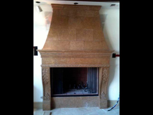 wood fireplace